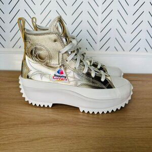 ❤️CONVERSE RUN STAR HIKE HI Sz 6 Mens GOLD PLATFORM Sneaker Boot Western A10333C